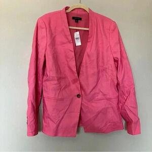 NWT  Ann Taylor linen blend pink Barbiecore blazer